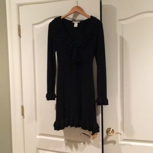 Nanette Lepore black wool sweater dress